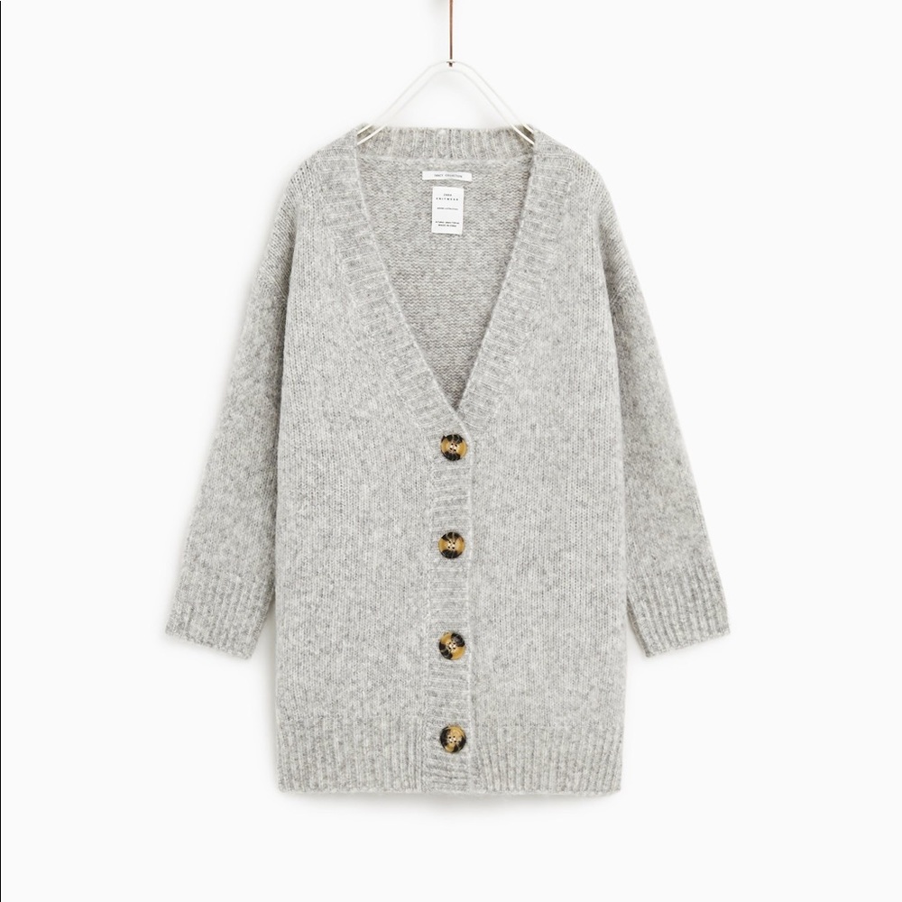 Zara Women’s Girls Oversized grey Cardigan sweater